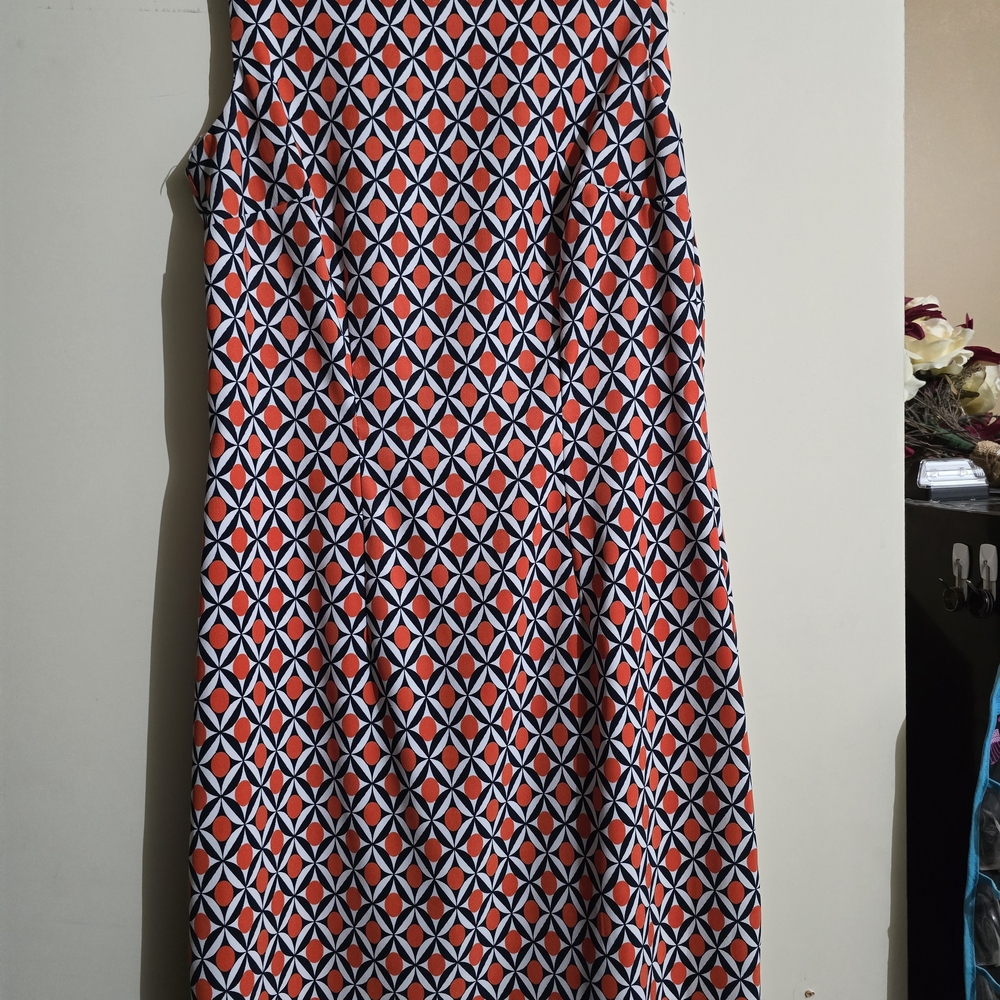 Alyx Red and Navy Geometric Dress